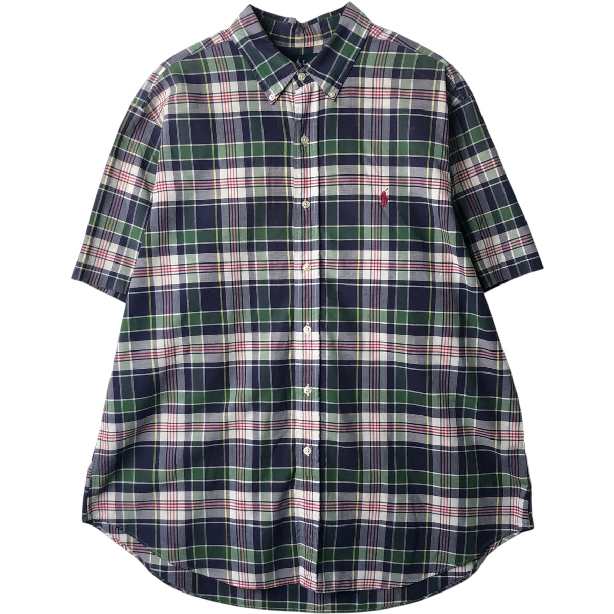 古着 ラルフローレン Ralph Lauren CLASSIC FIT 半袖 ボタンダウン チェックシャツ メンズXL相当/eaa643979