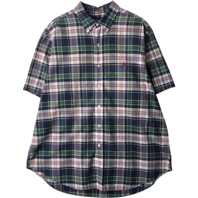 古着 ラルフローレン Ralph Lauren CLASSIC FIT 半袖 ボタンダウン チェックシャツ メンズXL相当/eaa643979