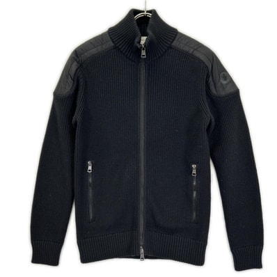 モンクレール ブラック MAGLIONE TRICOT 切替 CARDIGAN M