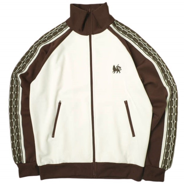 新品 SASQUATCHfabrix. サスクワァッチファブリックス 24AW 日本製 LACE TAPE TRACK JACKET レーステープトラックジャケット 24AW-CSS-001 M BROWN/WHITE ジャージー アウター g21927