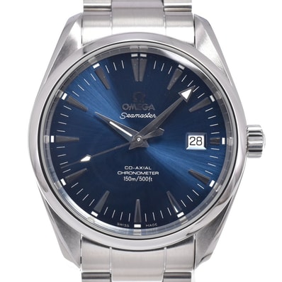 オメガ OMEGA 2503.80 シーマスター アクアテラ コーアクシャル ブルー 自動巻き メンズ 美品 腕時計 C#149615