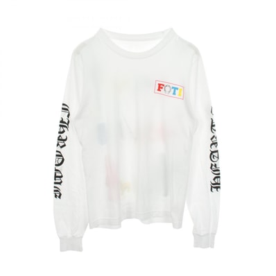 Chrome Hearts CH L/S /1 Foti Sleeve English Print L/S Cut Sew "White"