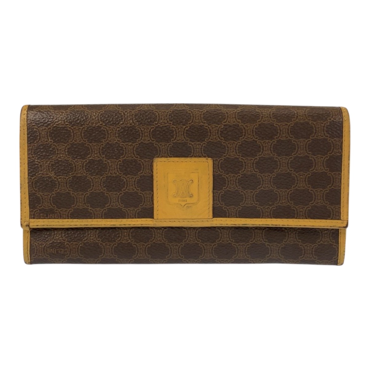 CELINE セリーヌ マカダム ブラウン PVC 長財布 ロングウォレット 600524 【中古】