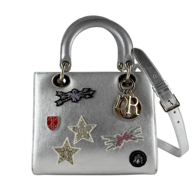 クリスチャンディオール Christian Dior ハンドバッグ ショルダーバッグ レディディオール レザー シルバー/マルチカラー ゴールド レディース【中古】 z9346