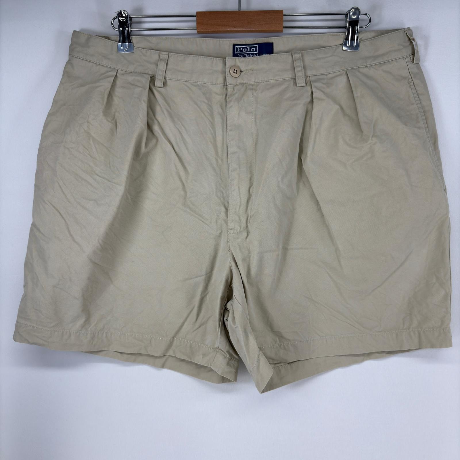 古着 ポロバイラルフローレン Polo by Ralph Lauren ショートパンツ ツータック チノパン ハーフパンツ 大きい w40 ベージュ メンズ