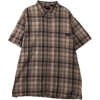 古着 ディッキーズ Dickies チェック柄 半袖 ワークシャツ ボックスシャツ メンズXL相当/eaa637816
