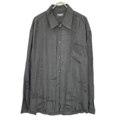 バレンシアガ 【HOMEWEAR】21年 681812 ブラック 長袖 総柄シャツ 37