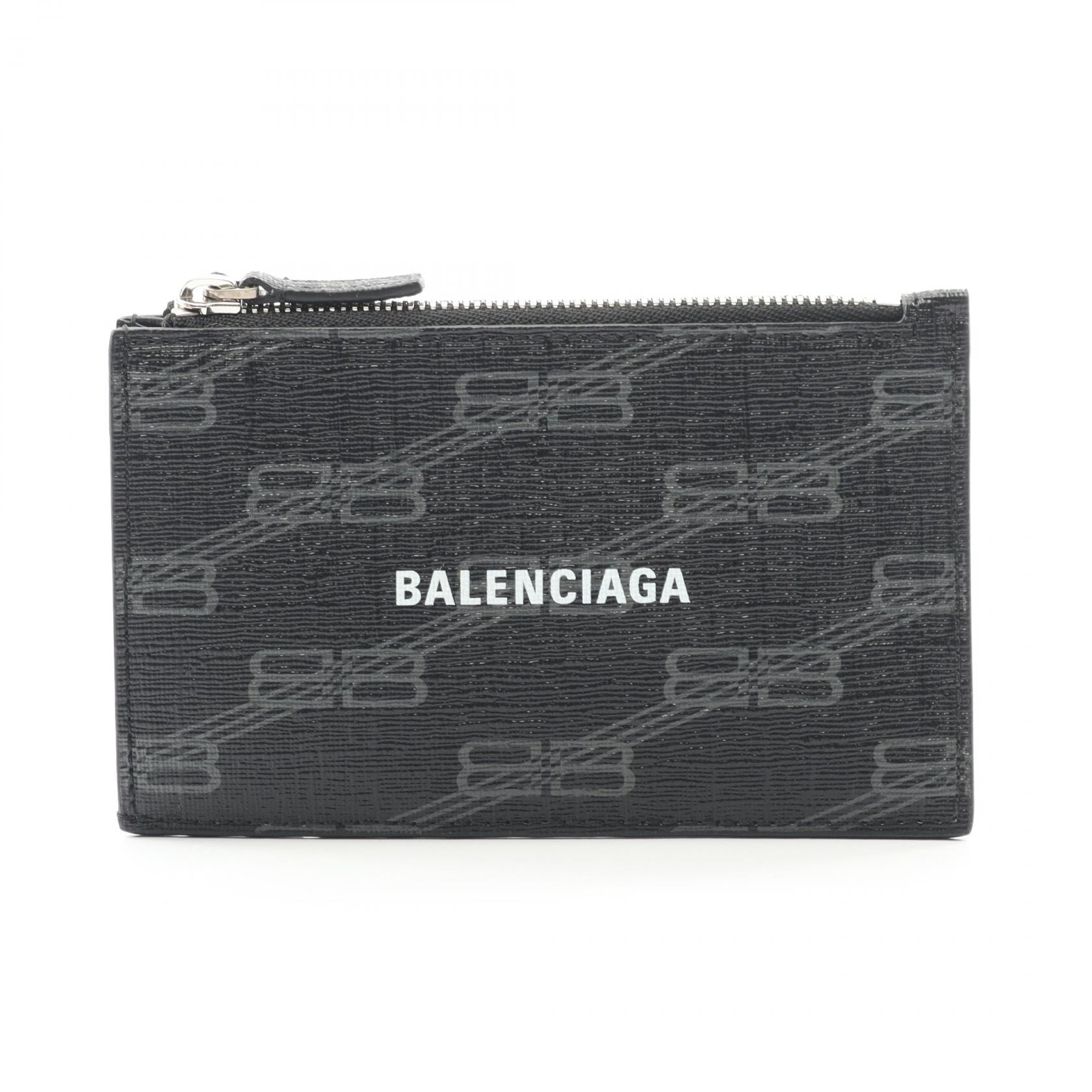 バレンシアガ BALENCIAGA CASH コインケース 財布 PVC メンズ ブラック系 【中古】