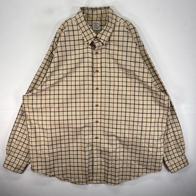 古着 ブルックスブラザーズ Brooks Brothers 長袖シャツ ボタンダウン 胸ポケット 2XL イエロー系 チェック メンズ