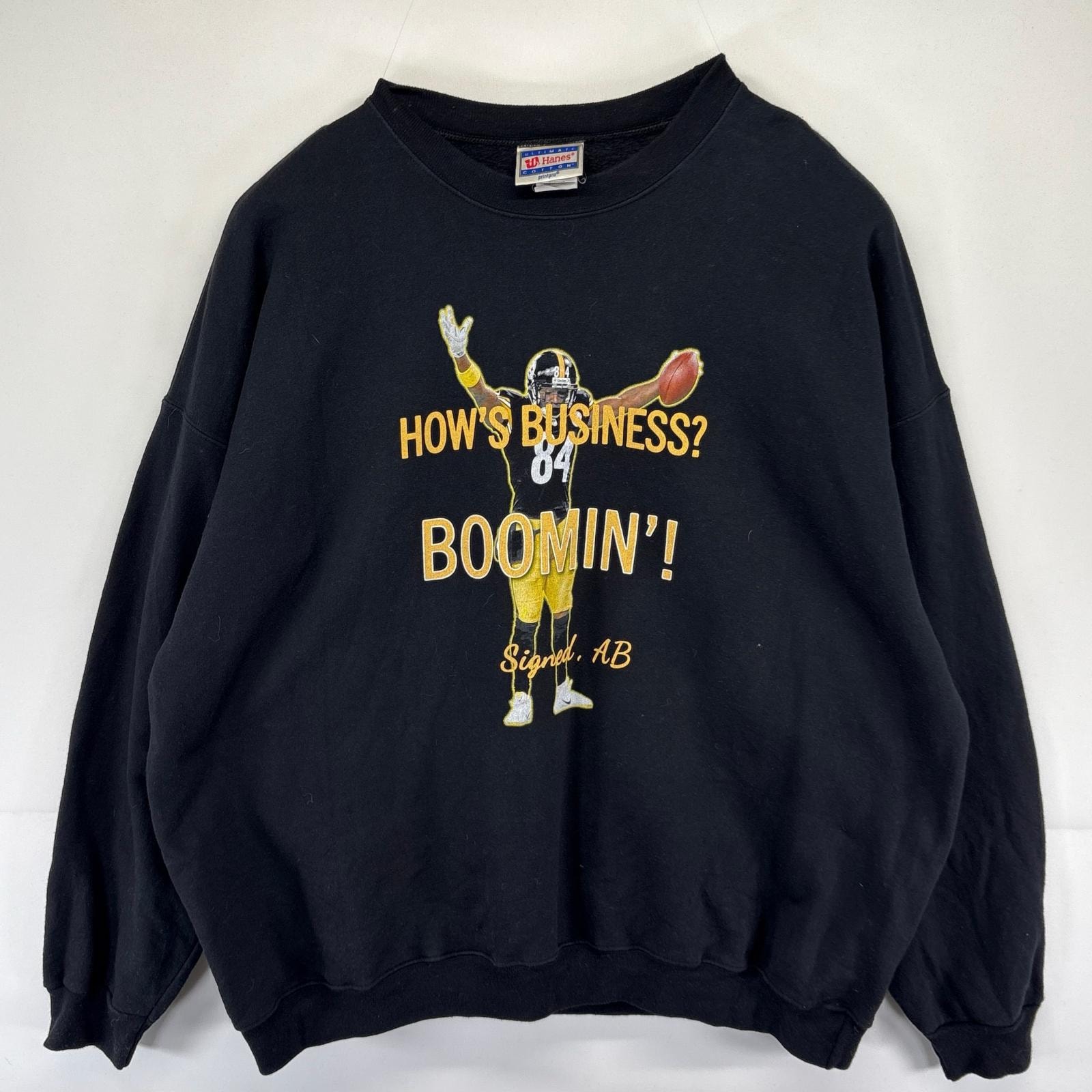 古着 ヘインズ Hanes スウェット クルーネック 大きいサイズ プルオーバー トレーナー アメフト 2XL ブラック系 メンズ
