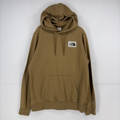 古着 ザ・ノースフェイス THE NORTH FACE パーカー スウェット プルオーバー ワンポイント ロゴ L ベージュ メンズ