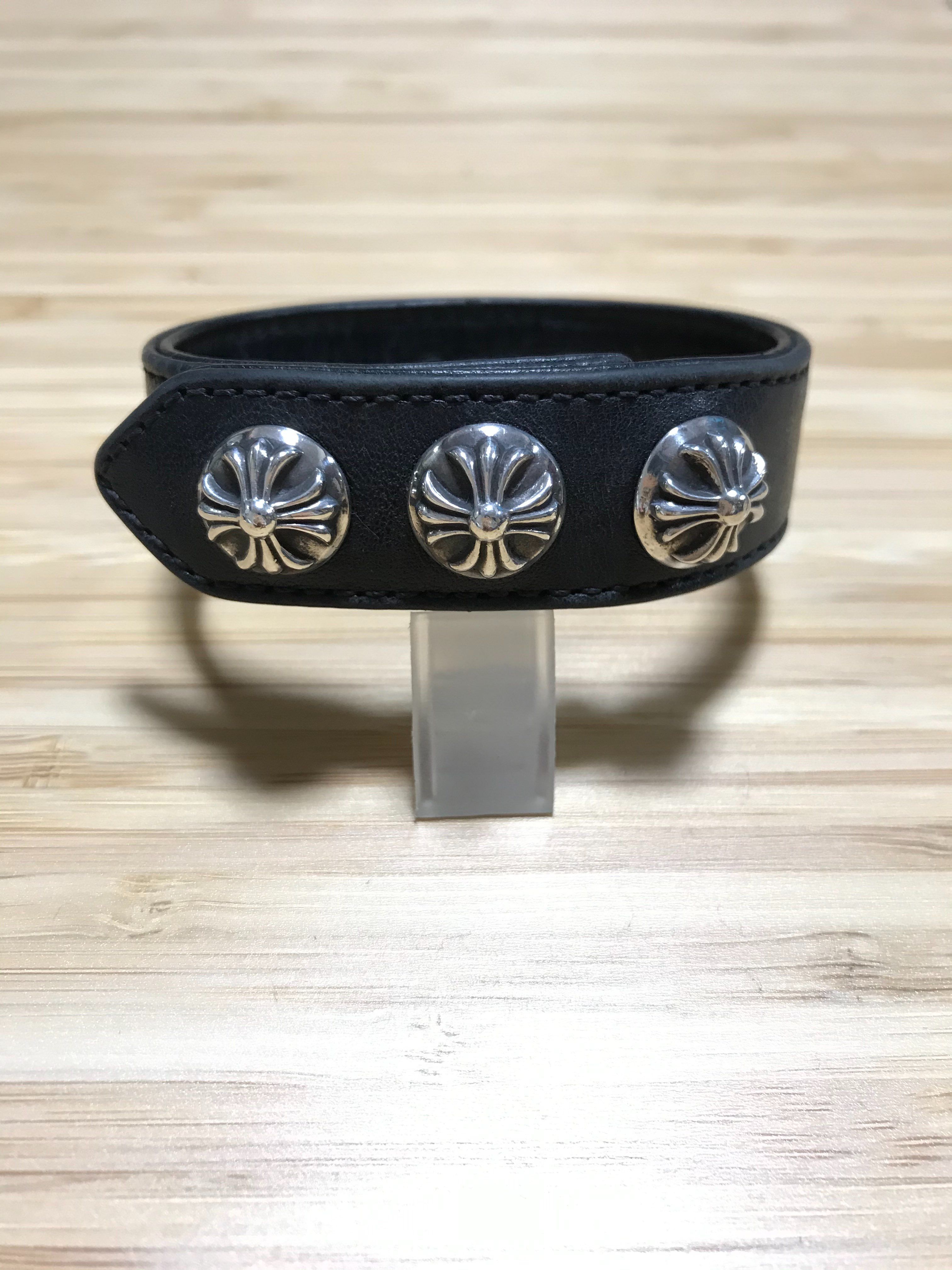 Chrome Hearts 3 Button 2 Snap Bracelet Cross "Black"