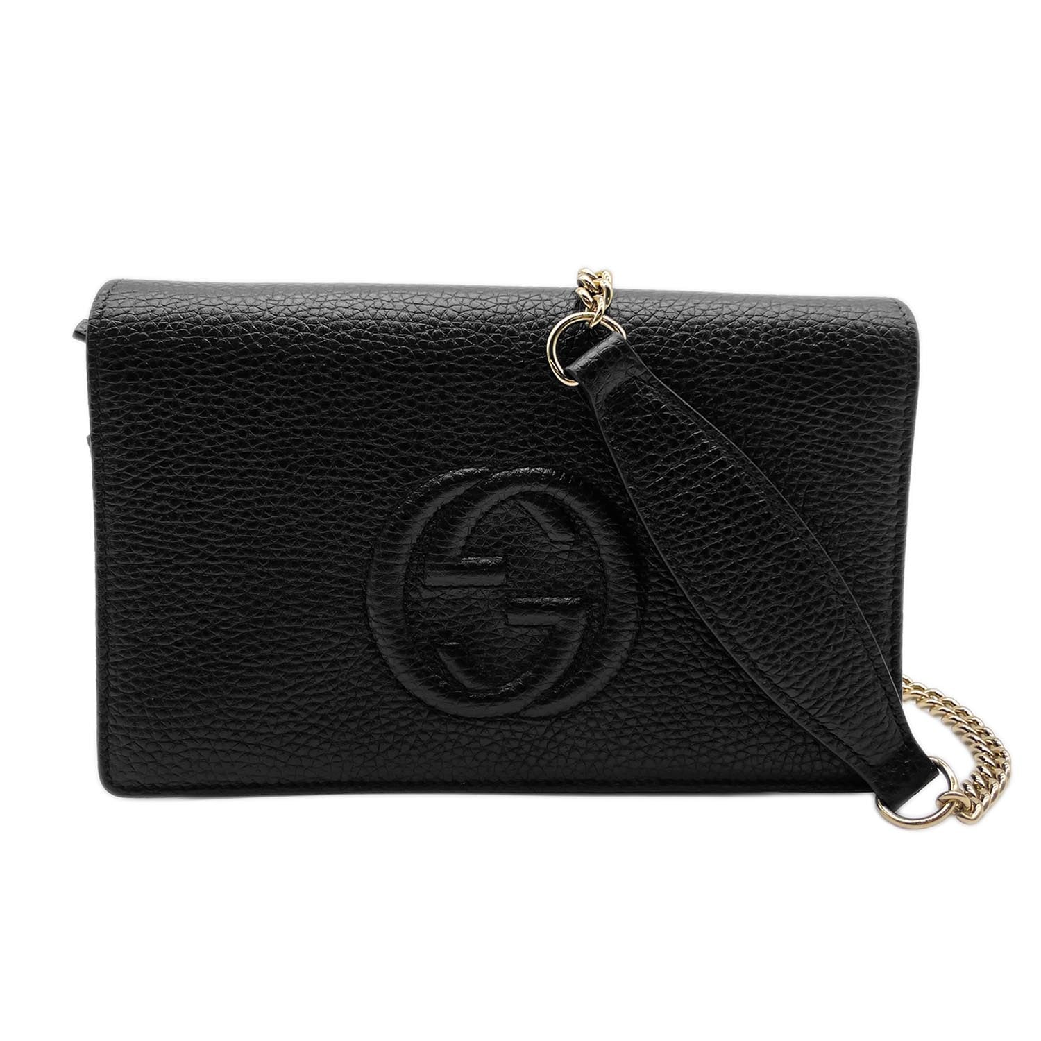 GUCCI グッチ ソーホー SOHO エンボス ショルダーバッグ
チェーンウォレット インターロッキングG 598211 レザー ブラック レディース
【中古】