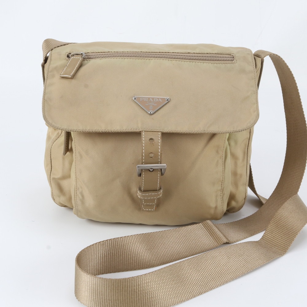 ■美品 プラダ テスート ナイロントライアングルロゴショルダーバッグ