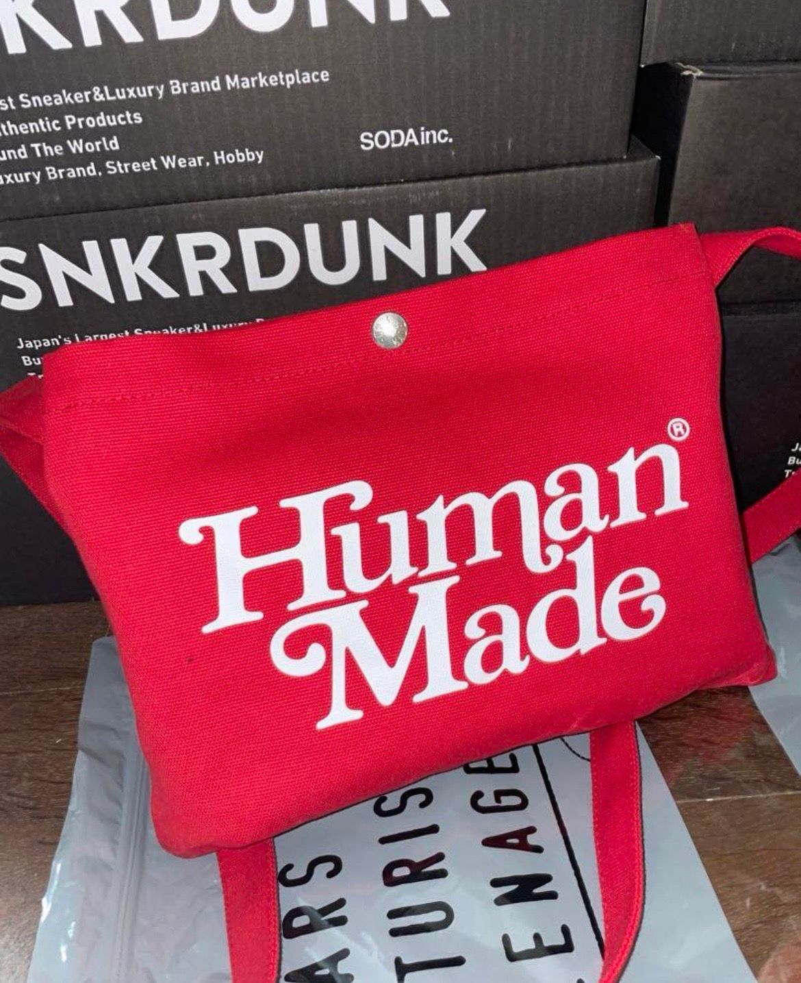 HUMAN MADE Girls Don't Cry Satchel "Red" / VERDY