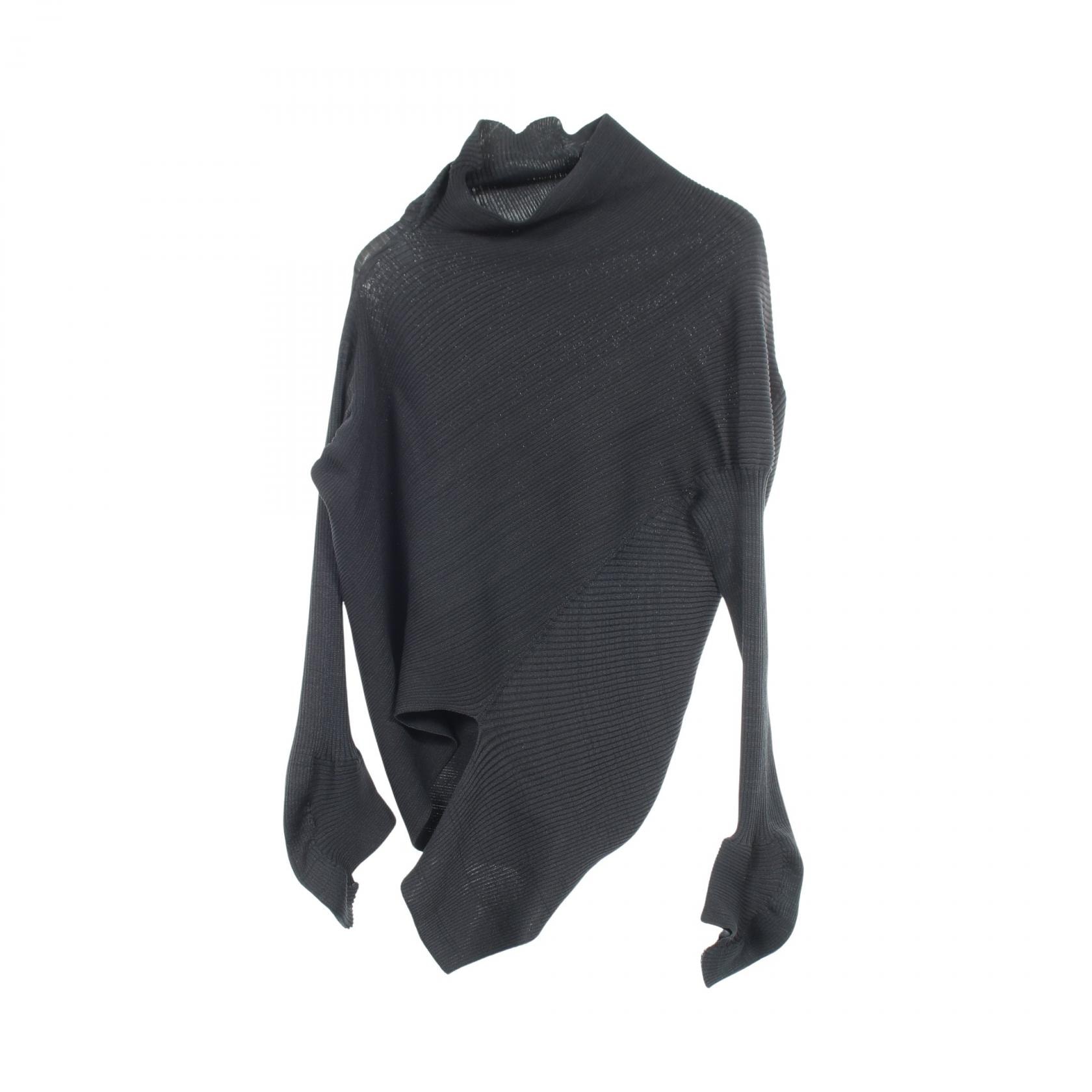 イッセイミヤケ ISSEY MIYAKE 変形 リブ ニット 衣料品 トップス ポリエステル レディース グリーン系 【中古】