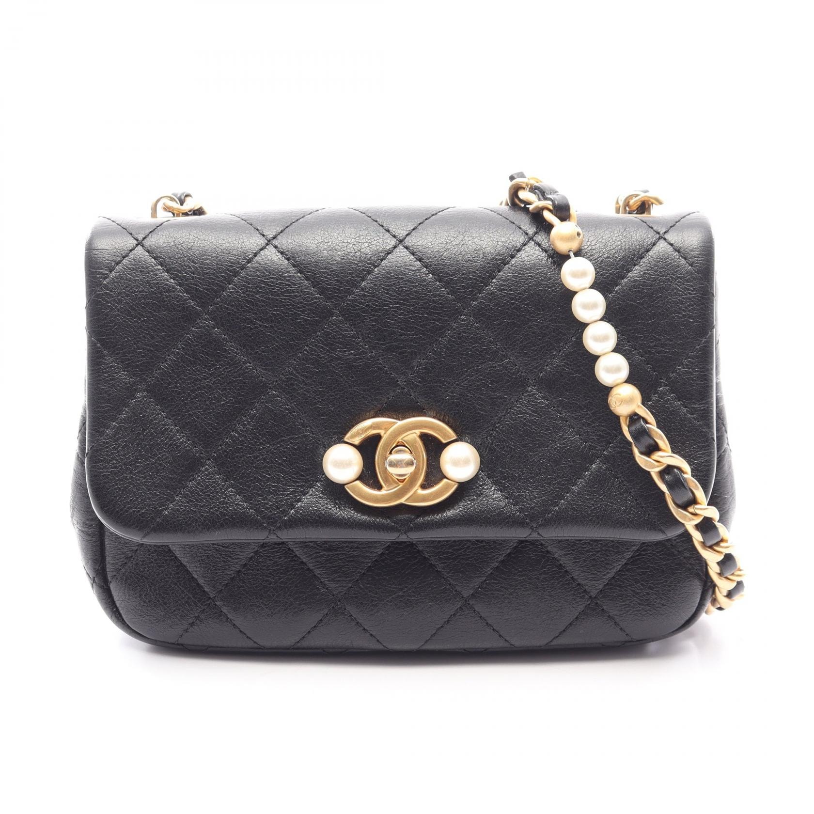 シャネル CHANEL マトラッセ ショルダーバッグ バッグ レザー レディース ブラック系 AS3001 【中古】