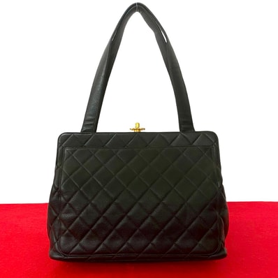 CHANEL シャネル マトラッセ ココマーク マットキャビアスキン トートバッグ ブラック
28272