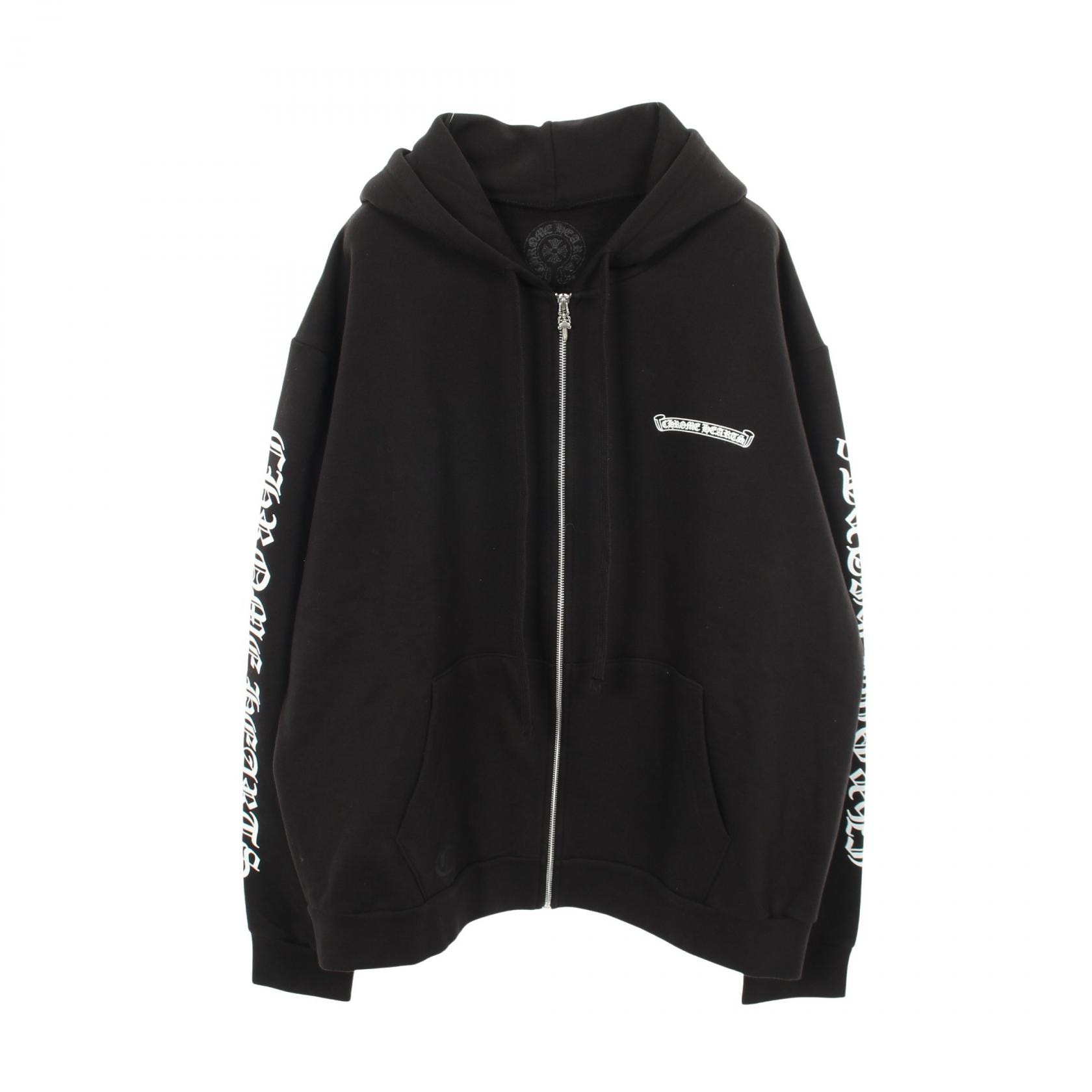Chrome Hearts Back Scroll Logo Zip Hoodie "Black"