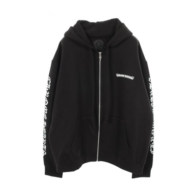 Chrome Hearts Back Scroll Logo Zip Hoodie "Black"