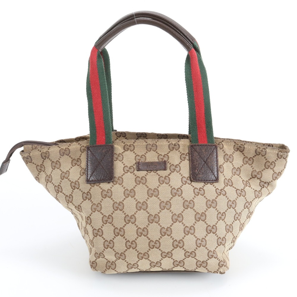 ■美品 グッチ GGキャンバス シェリー ライン131228 トート バッグ