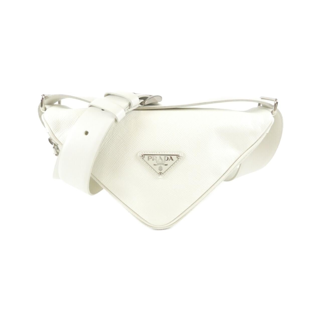 PRADA Saffiano Leather Belt Bag "White"