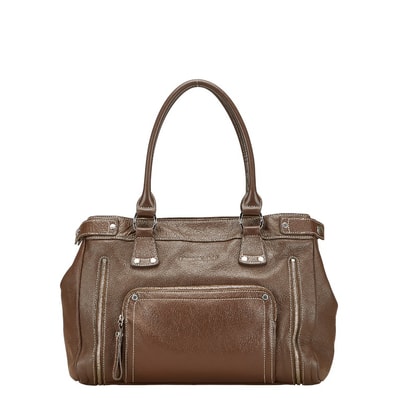 ロンシャン ハンドバッグ ブラウン レザー レディース Longchamp 中古
