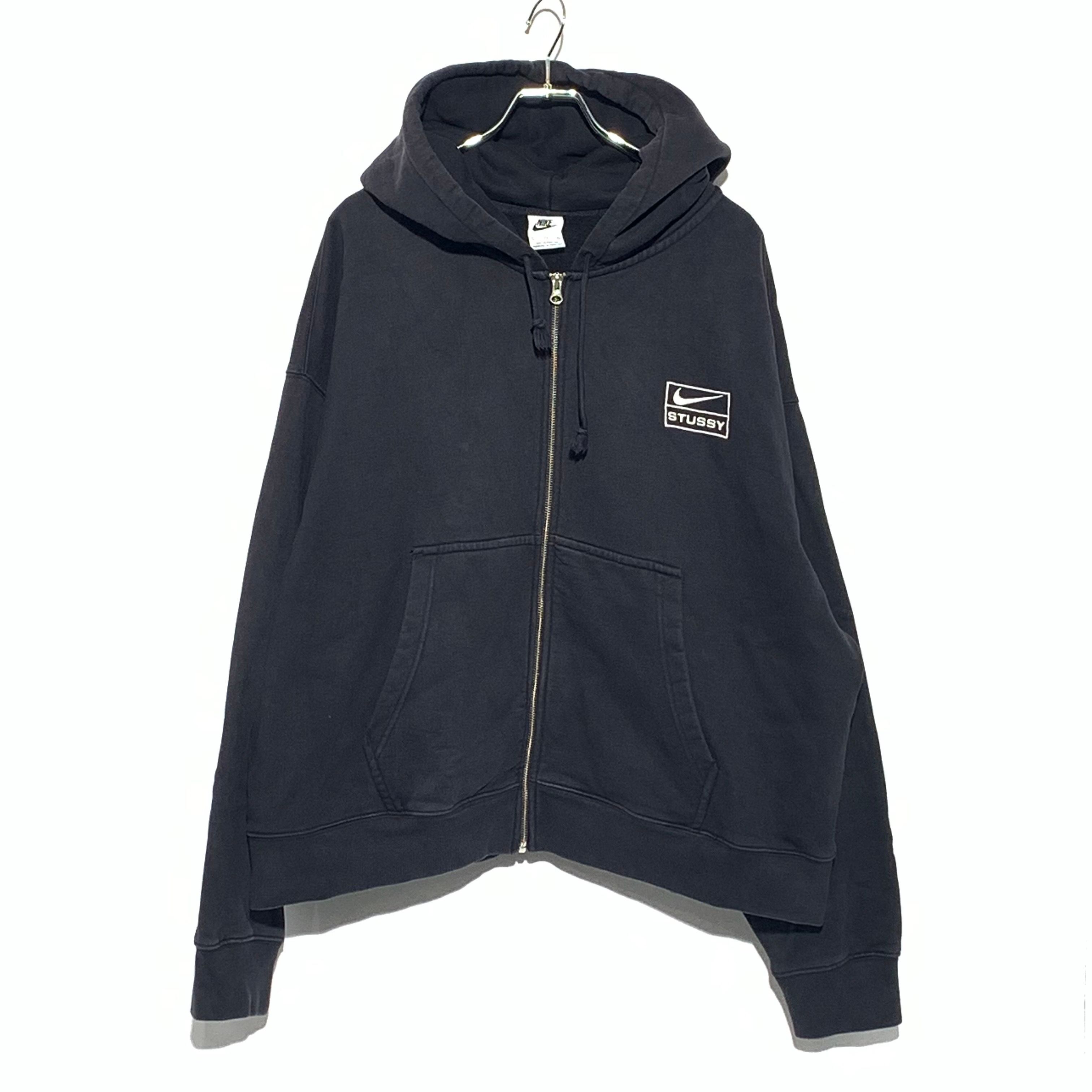Stussy x Nike Stone Washed Fleece Zip Hoodie "Black" (US Size) FJ9175-010 