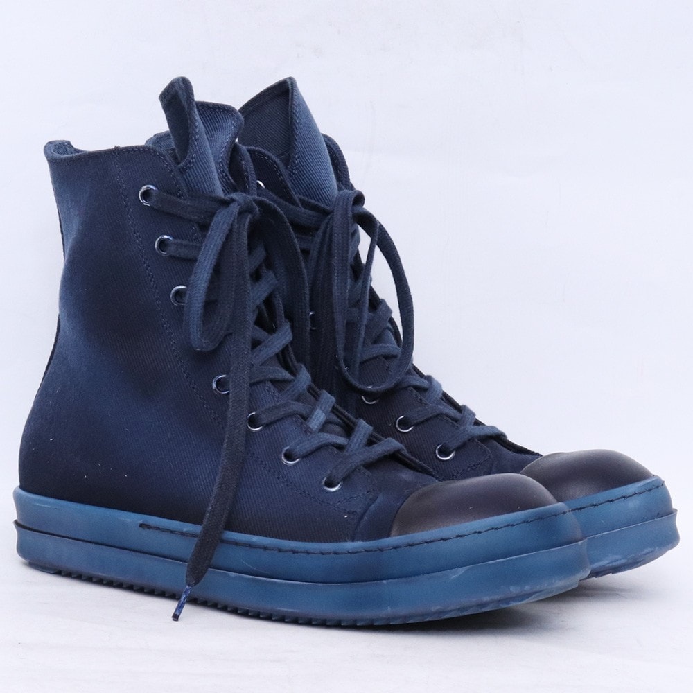 RICK OWENS DRKSHDW コットンデニム ハイカットスニーカー