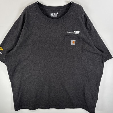 古着 カーハート Carhartt 半袖Tシャツ 胸ポケ ワンポイント ロゴ 企業ロゴ 3XL グレー系 無地 メンズ