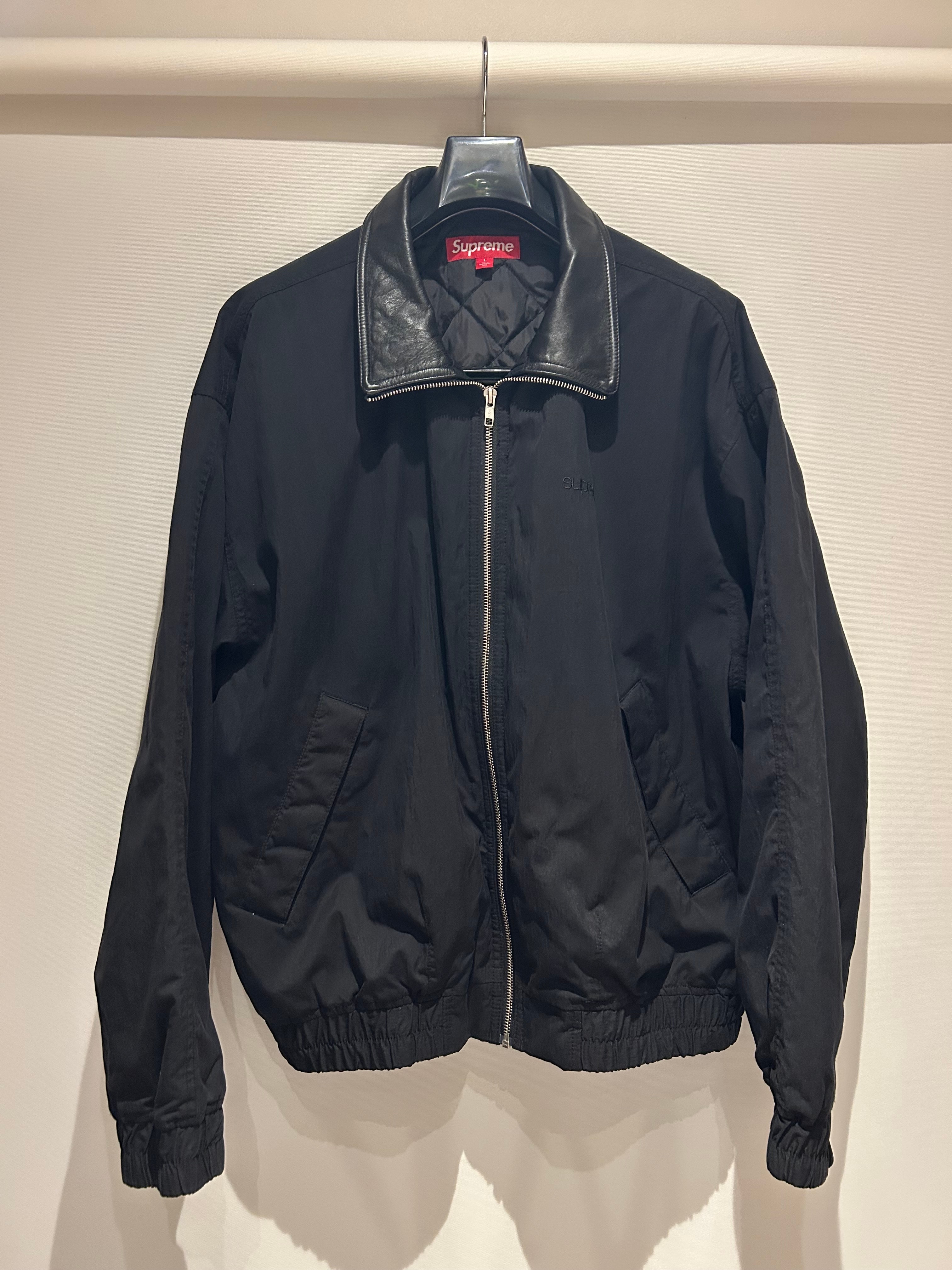 Supreme Leather Collar Utility Jacket "Black"