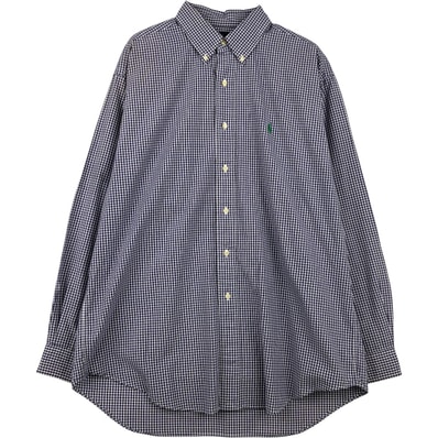古着 ラルフローレン Ralph Lauren BLAKE ギンガムチェック 長袖 ボタンダウンチェックシャツ メンズL相当/eaa615249