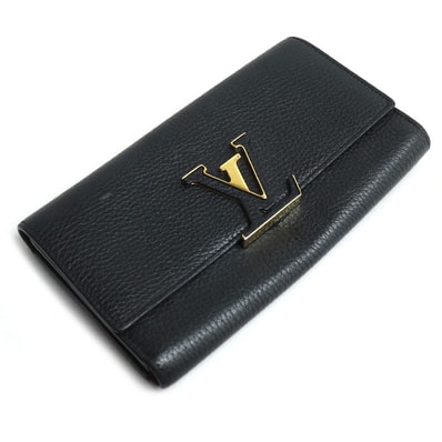 LOUIS VUITTON ルイ・ヴィトン ポルトフォイユ・カプシーヌ 長財布 ブラック M61248 NZ3107 レディース【中古】