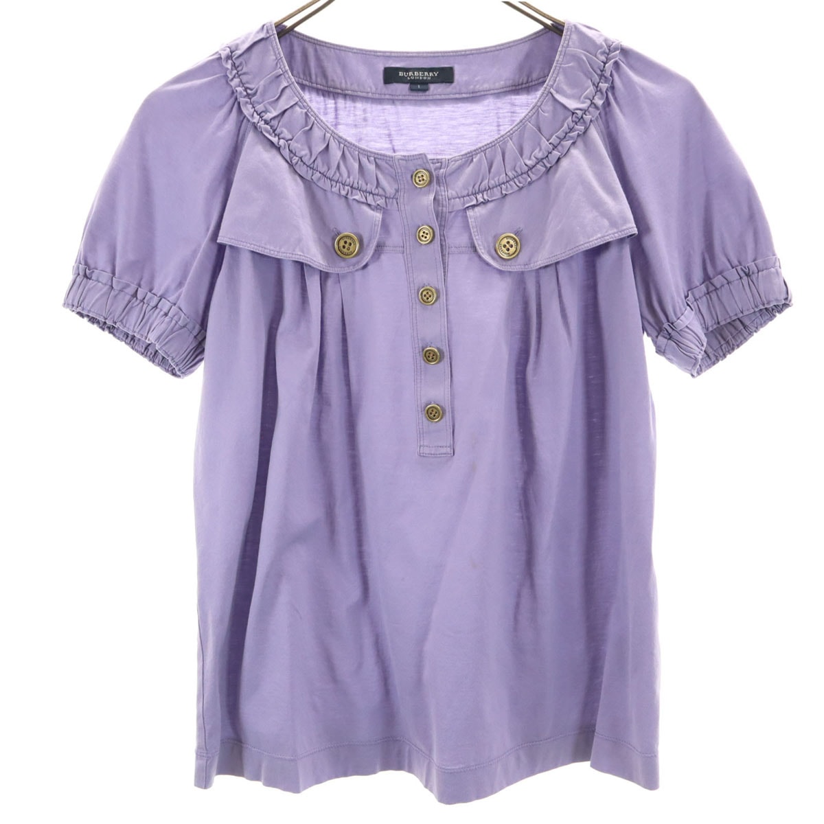 BURBERRY LONDON バーバリーロンドン 半袖 ブラウス 1 パープル 三陽商会 プルオーバー