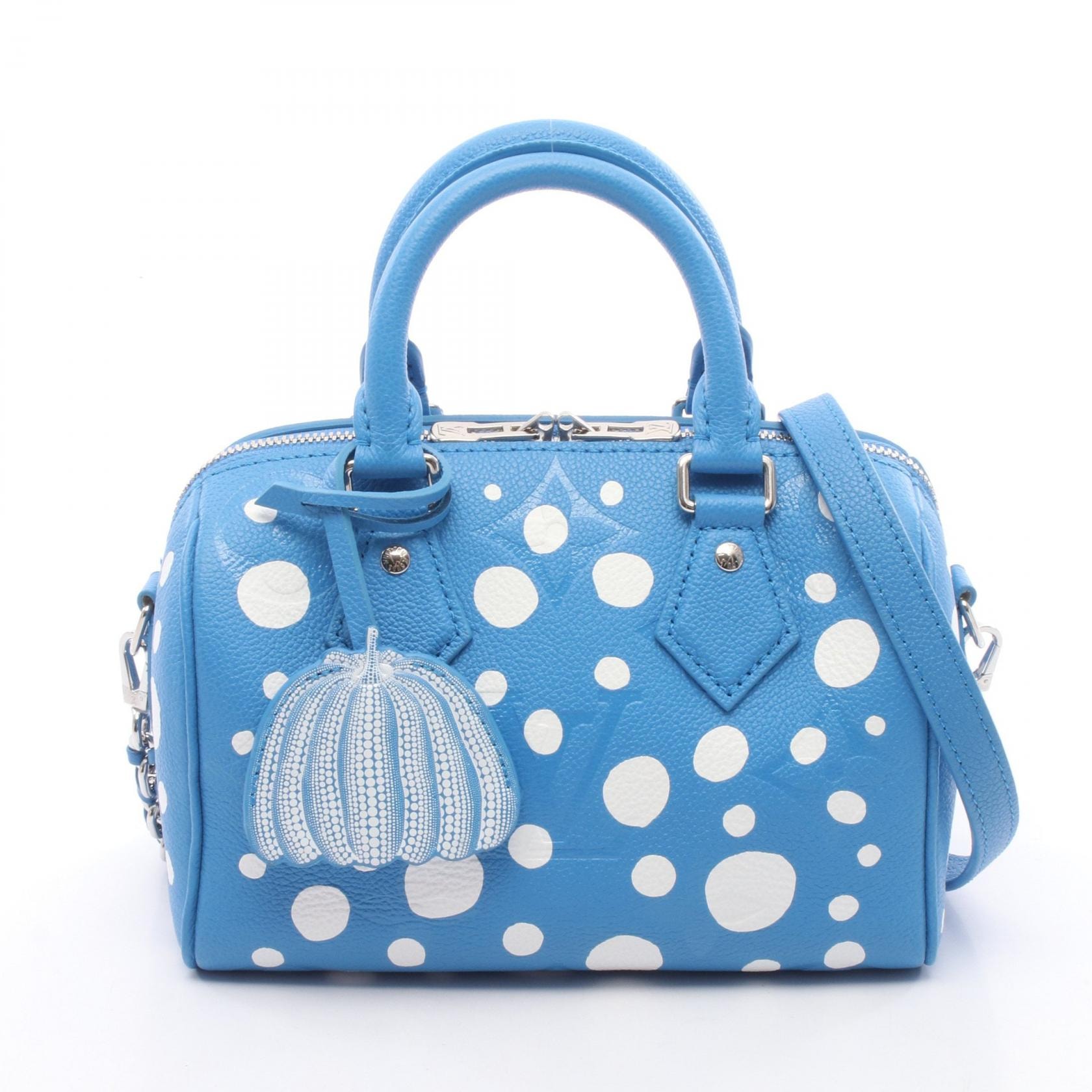 ルイ・ヴィトン LOUIS VUITTON LOUIS VUITTON × yayoi kusama スピーディ バンドリエール20 インフィニティドット 2WAY ハンドバッグ バッグ レザー レディース ブルー系 / ホワイト系 M46425 【中古】