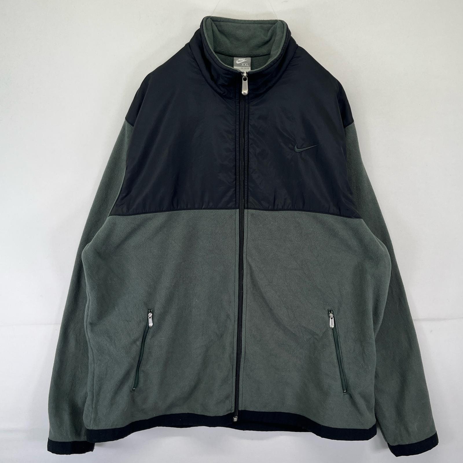 古着 ナイキ NIKE フルジップフリースジャケット ワンポイントロゴ デナリタイプ 大きいサイズ 14041 グリーン系 メンズ