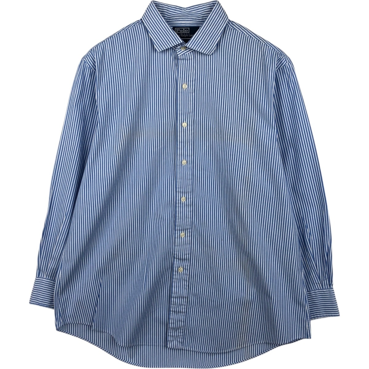 古着 ラルフローレン Ralph Lauren POLO by Ralph Lauren ESTATE CUSTOM FIT 長袖 コットンストライプシャツ メンズXL相当/eaa621730