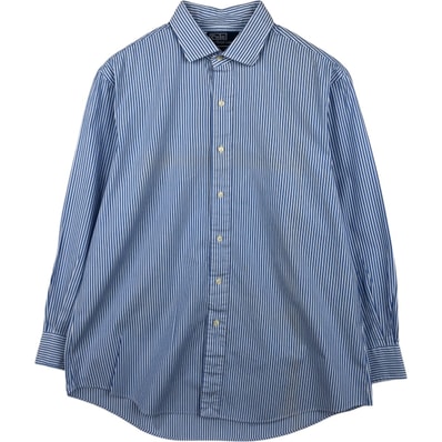 古着 ラルフローレン Ralph Lauren POLO by Ralph Lauren ESTATE CUSTOM FIT 長袖 コットンストライプシャツ メンズXL相当/eaa621730