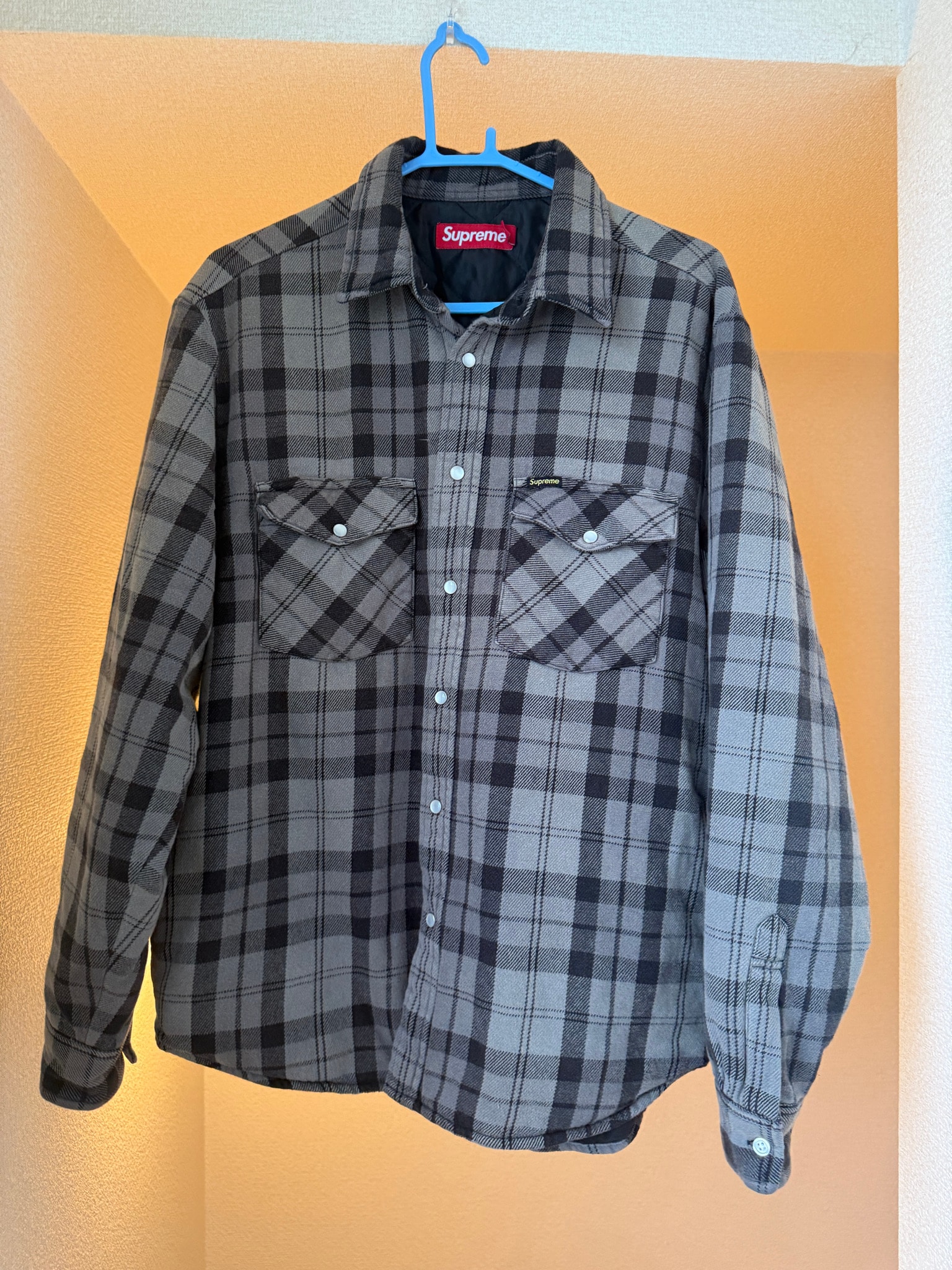 Supreme Quilted Flannel Snap Shirt "Black"