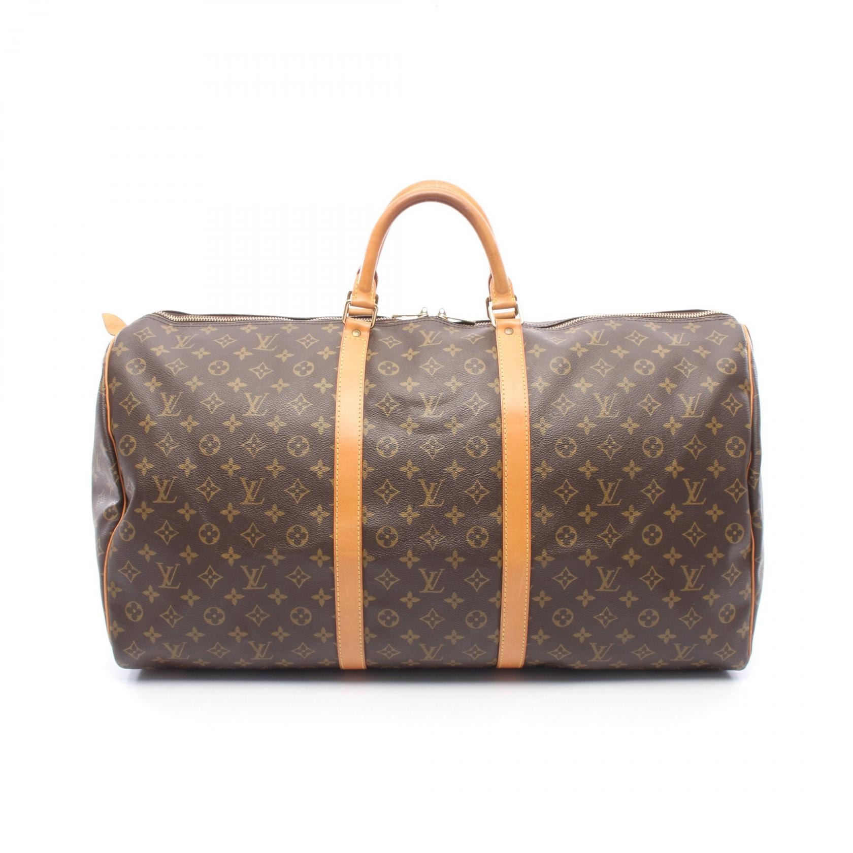 ルイ・ヴィトン LOUIS VUITTON キーポル60 ボストンバッグ バッグ PVCコーティングキャンバス レザー モノグラム メンズ レディース ブラウン系 M41422 【中古】