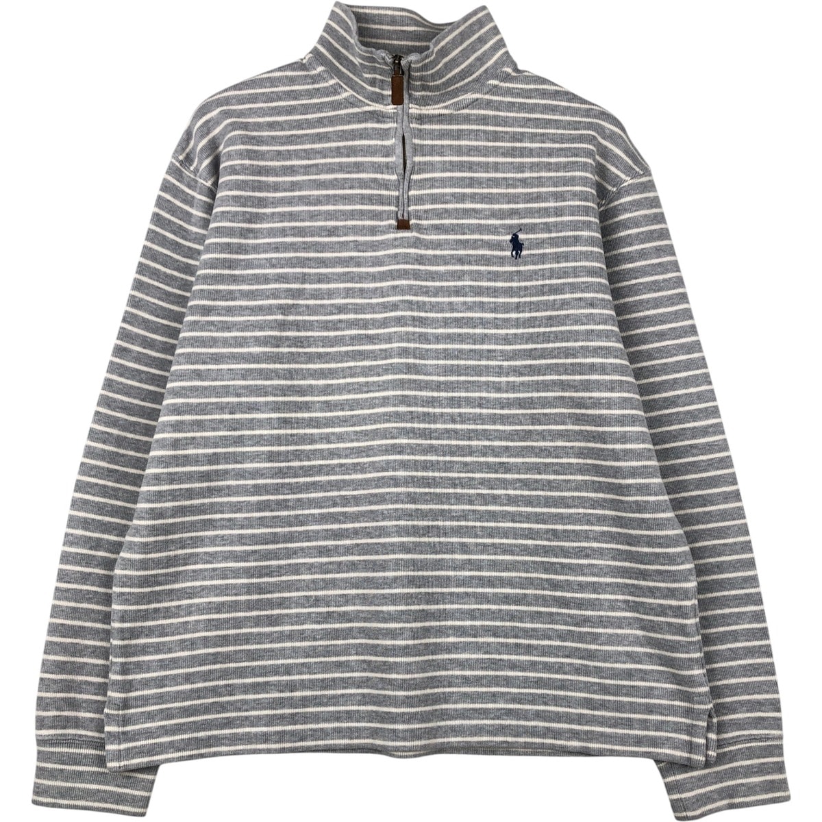 古着 ラルフローレン Ralph Lauren POLO RALPH LAUREN ボーダー柄 ハーフジップスウェットシャツ トレーナー メンズM相当/eaa647579