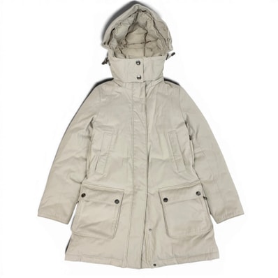 BURBERRY バーバリー バーバリーロンドン フーデット ダウンコート モッズコート 2way ベージュ ポリエステル コットン/ ウール ダウン アクリル ナイロン ポリウレタン/ その他アウター A3-00366 【中古】