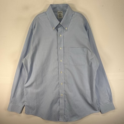 古着 ブルックスブラザーズ Brooks Brothers 長袖シャツ ボタンダウン 胸ポケット L ブルー系 チェック メンズ