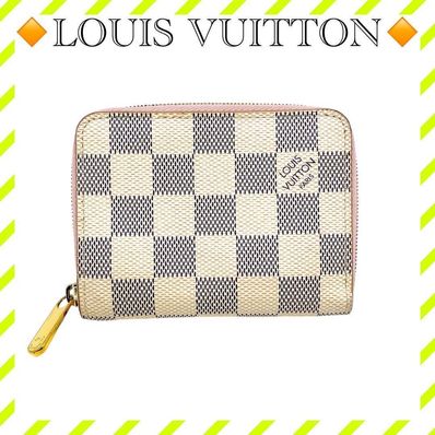 美品 ルイヴィトン N60229 ダミエ アズール ジッピーコインパース ピンク