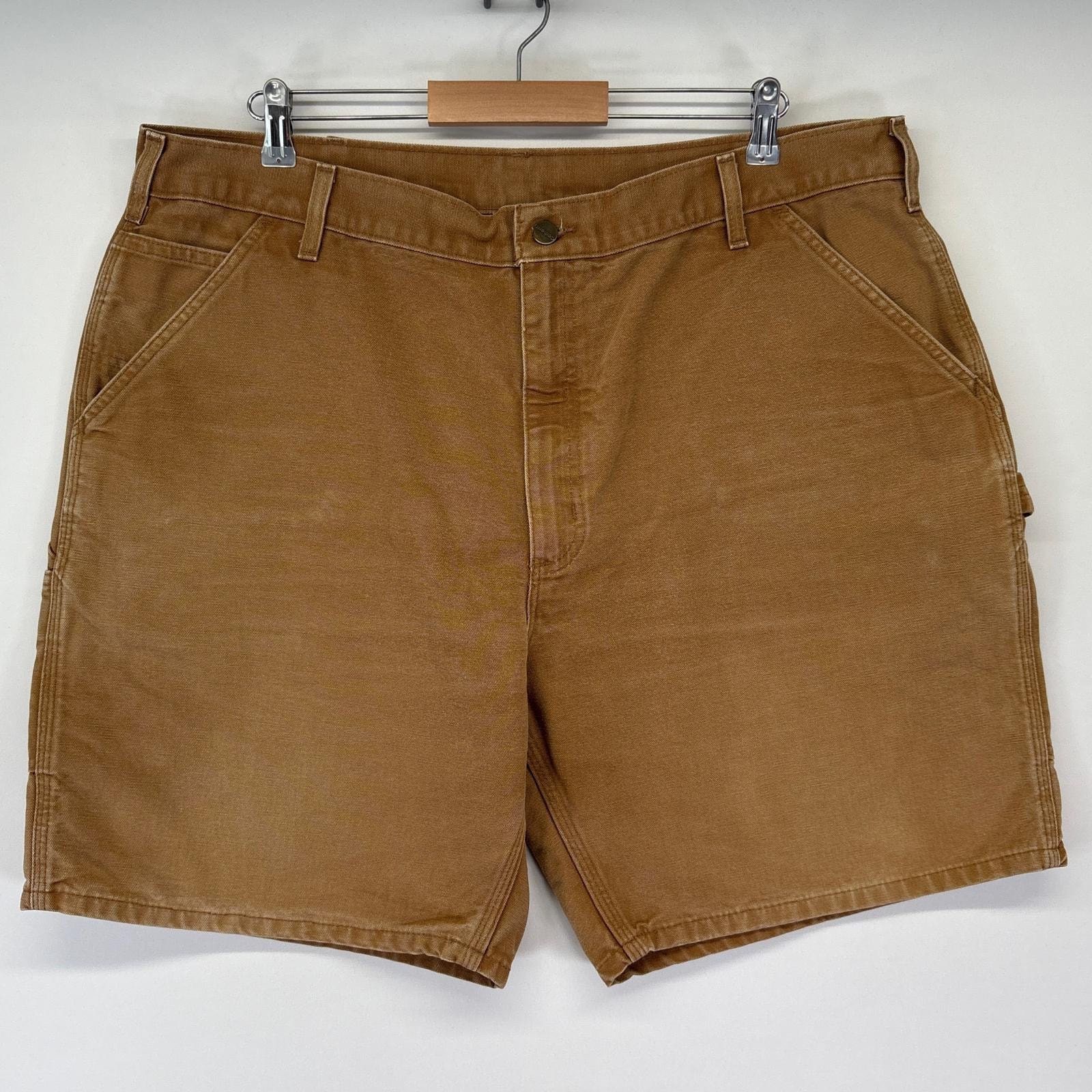 古着 カーハート Carhartt ショートパンツ ダック ペインター ハーフ 半ズボン 短パン ワンポイントロゴ  ブラウン メンズ