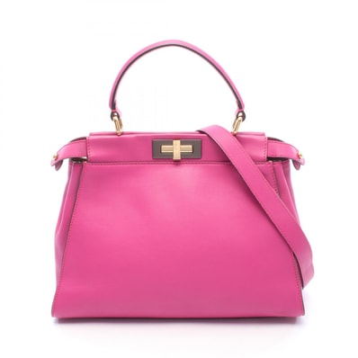 フェンディ FENDI ピーカブー レギュラー 2WAY ハンドバッグ バッグ レザー レディース ピンク系 8BN290 【中古】