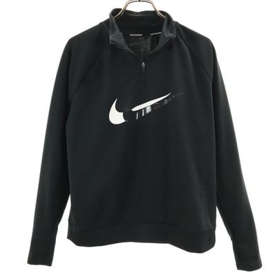 NIKE ナイキ ランニング 長袖 ハーフジップ Tシャツ S 黒 ロンT DRI-FIT