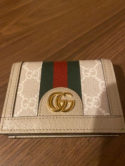 GUCCI Ophidia GG Card Case Wallet Supreme "Beige/White"