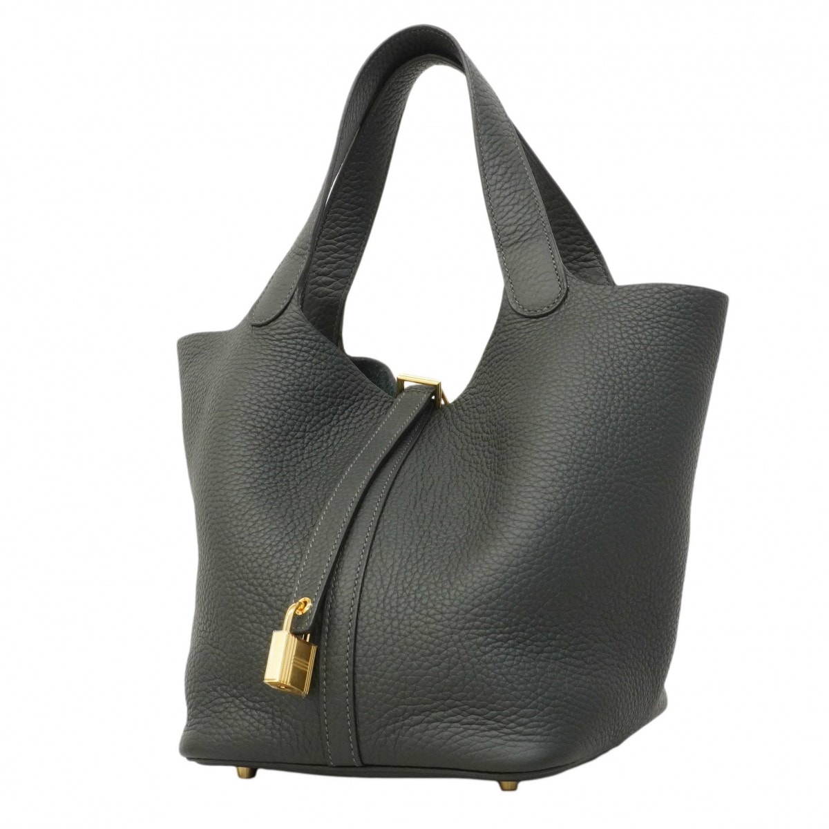 【6dd4326】エルメス ハンドバッグ ピコタンロックMM トリヨンクレマンス ヴェール ゴールド金具 W刻印【中古】レディース