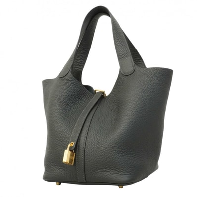 【6dd4326】エルメス ハンドバッグ ピコタンロックMM トリヨンクレマンス ヴェール ゴールド金具 W刻印【中古】レディース